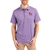 Men's Cutter & Buck Heather Clemson Tigers Forge Eco Stripe Stretch Recycled Polo