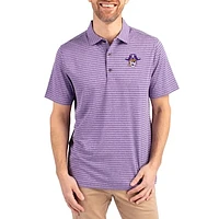 Men's Cutter & Buck Heather ECU Pirates Forge Eco Stripe Stretch Recycled Polo