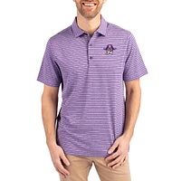 Men's Cutter & Buck Heather ECU Pirates Forge Eco Stripe Stretch Recycled Polo