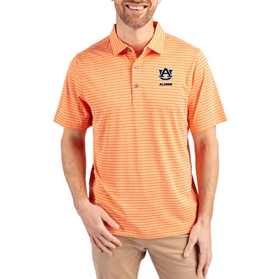 Men's Cutter & Buck Heather Auburn Tigers Alumni Forge Eco Double Stripe Stretch Recycled Polo