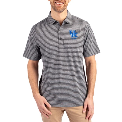 Men's Cutter & Buck Heather Black Kentucky Wildcats Alumni Forge Eco Double Stripe Stretch Recycled Polo