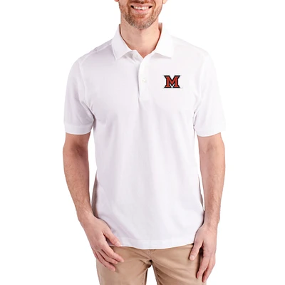 Men's Cutter & Buck Miami University RedHawks Advantage Eco Pique Tri-Blend Polo