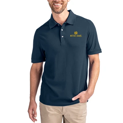 Men's Cutter & Buck Navy Notre Dame Fighting Irish Advantage Eco Pique Tri-Blend Polo