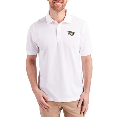 Men's Cutter & Buck White Wake Forest Demon Deacons Advantage Eco Pique Tri-Blend Polo