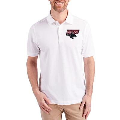 Men's Cutter & Buck White Clark Atlanta University Panthers Advantage Eco Pique Tri-Blend Polo