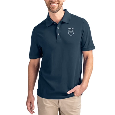 Men's Cutter & Buck Navy Emory Eagles Advantage Eco Pique Tri-Blend Polo