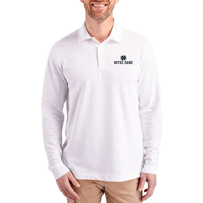 Men's Cutter & Buck Notre Dame Fighting Irish Advantage Eco Tri-Blend Pique Long Sleeve Polo