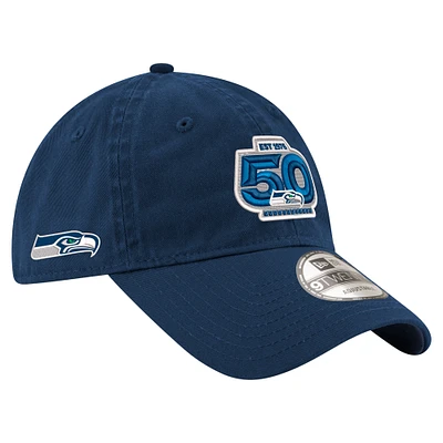 Men's New Era  College Navy Seattle Seahawks 50th Anniversary 9TWENTY Adjustable