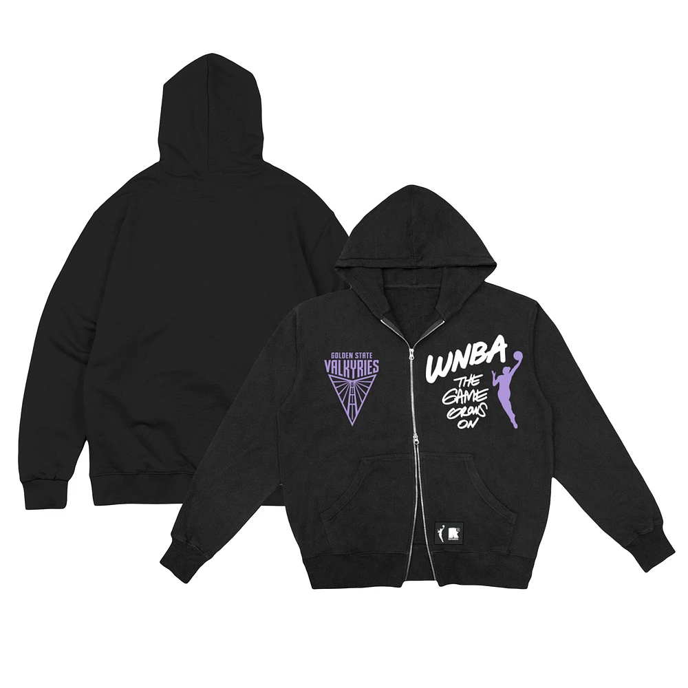 Unisex round21 Black Golden State Valkyries Double-Zip Hoodie