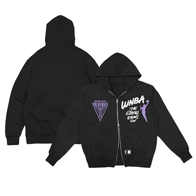 Unisex round21  Black Golden State Valkyries Double-Zip Hoodie