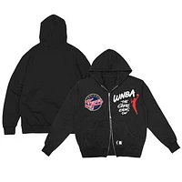Unisex round21  Black Indiana Fever Double-Zip Hoodie