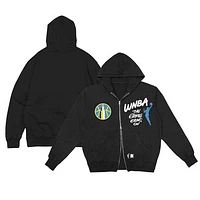 Unisex round21  Black Chicago Sky Double-Zip Hoodie