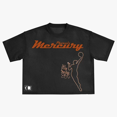 Unisex round21 Black Phoenix Mercury Oversized Mesh Boxy Top
