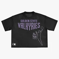 Unisex round21 Black Golden State Valkyries Oversized Mesh Boxy Top