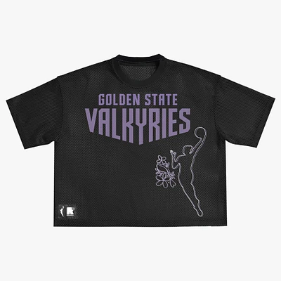 Unisex round21 Black Golden State Valkyries Oversized Mesh Boxy Top