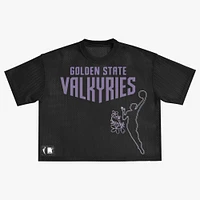 Unisex round21 Black Golden State Valkyries Oversized Mesh Boxy Top