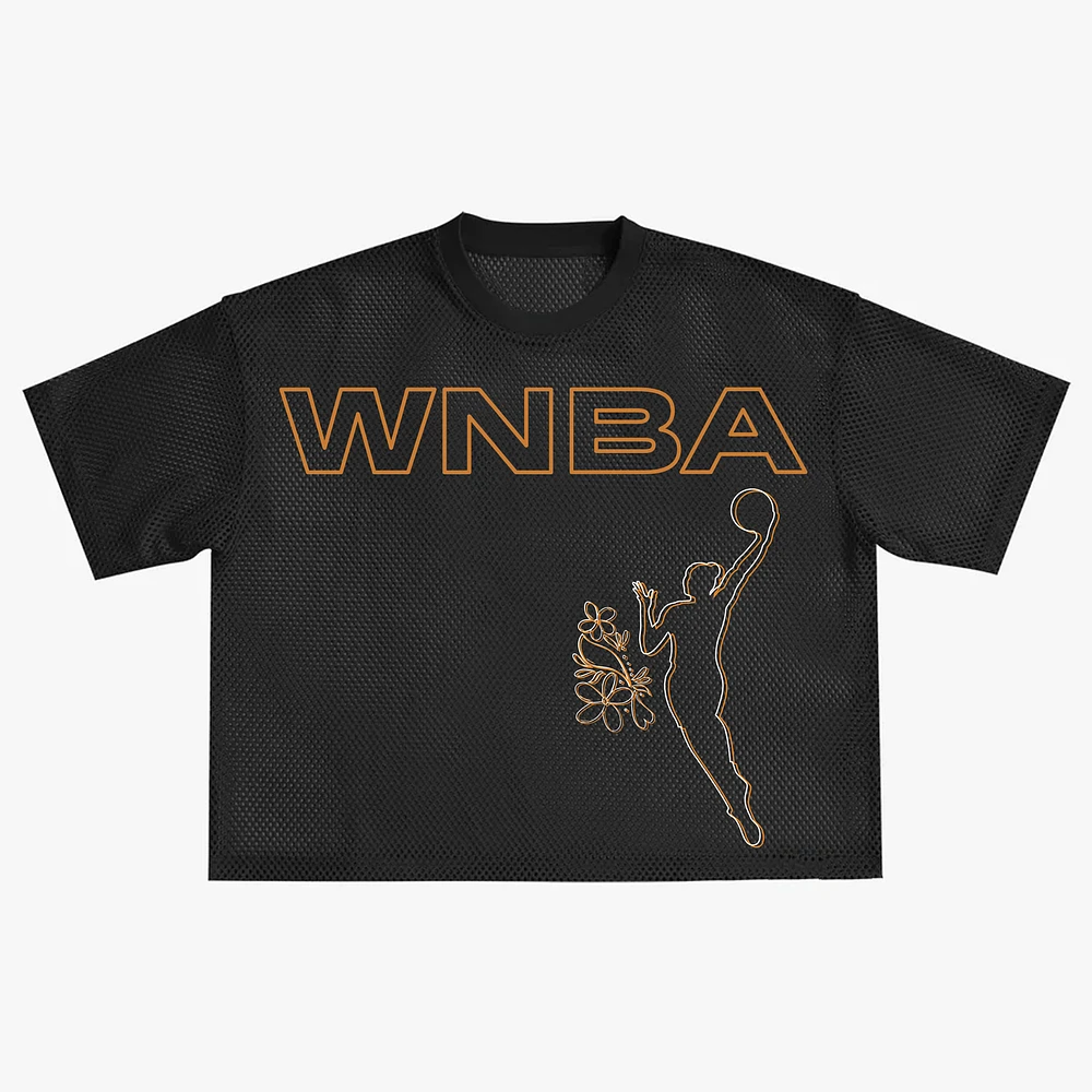 Unisex round21 Black WNBA Oversized Mesh Boxy Top