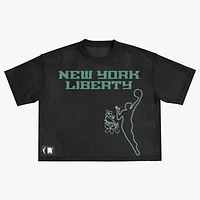 Unisex round21 Black New York Liberty Oversized Mesh Boxy Top