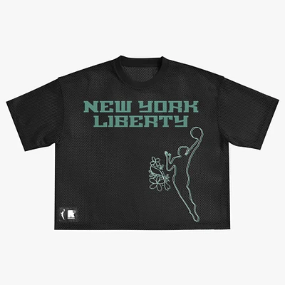 Unisex round21 Black New York Liberty Oversized Mesh Boxy Top