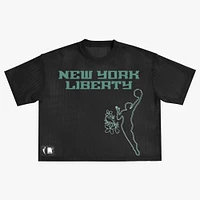 Unisex round21 Black New York Liberty Oversized Mesh Boxy Top