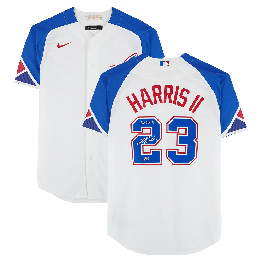 Michael Harris II Atlanta Braves Autographed White Nike City Connect Replica Jersey with "For The A" Inscription