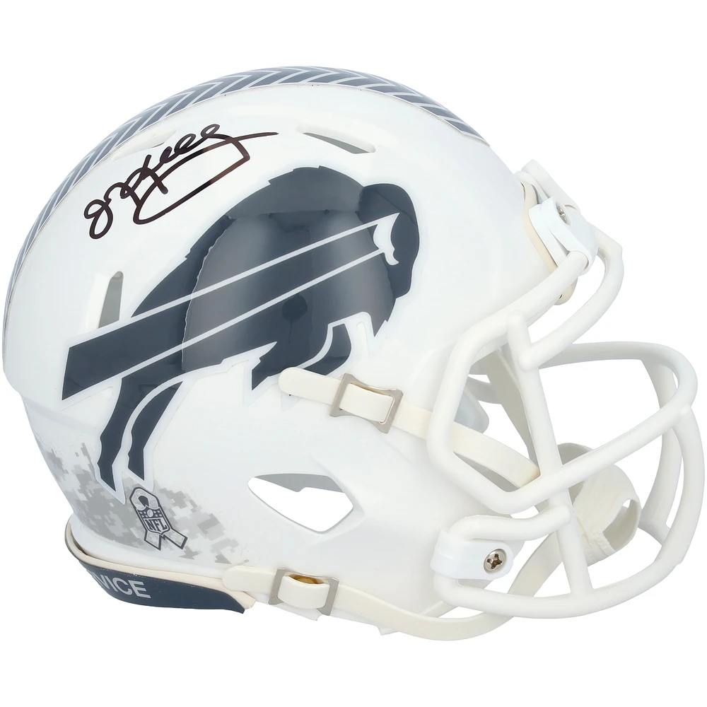 Jim Kelly Buffalo Bills Autographed Riddell 2024 Salute To Service Speed Mini Helmet