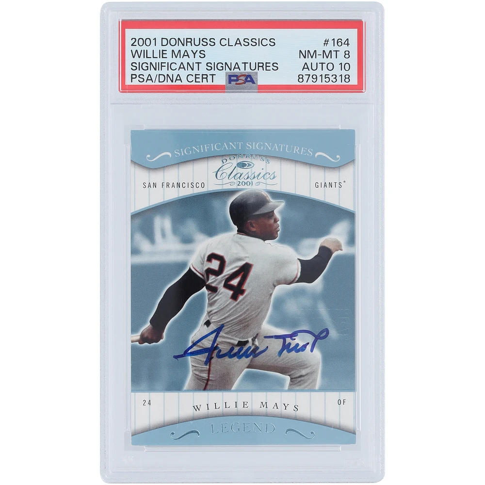 Willie Mays San Francisco Giants Autographed 2001 Donruss Classics Significant Signatures #164 PSA Authenticated 8/10 Card