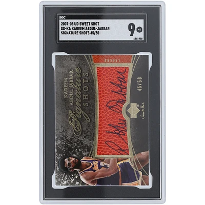 Kareem Abdul-Jabbar Los Angeles Lakers Autographed 2007-08 Upper Deck Sweet Shot Signature Shots #SS-KA #45/50 SGC Authenticated 9 Card