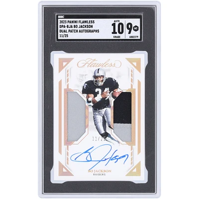 Bo Jackson Los Angeles Raiders Autographed 2023 Panini Flawless Dual Patch Autograph 2 Color Relic #DPA-BJA #11/25 SGC Authenticated 9/10 Card