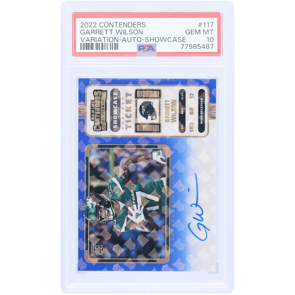 Garrett Wilson New York Jets Autographed 2022 Panini Contenders Showcase Variation #117 PSA Authenticated 10 Rookie Card