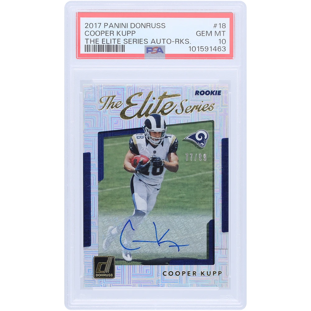 Cooper Kupp Los Angeles Rams Autographed 2017 Panini Donruss Elite Series Rookie #18 #77/99 PSA Authenticated 10 Rookie Card