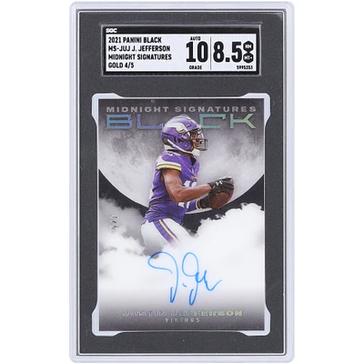 Justin Jefferson Minnesota Vikings Autographed 2021 Panini Black Gold Midnight Signatures #MS-JUJ #4/5 SGC Authenticated 8.5/10 Card