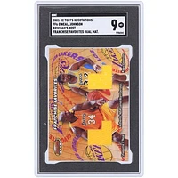Shaquille O'Neal and Magic Johnson Los Angeles Lakers 2001-02 Topps Xpectations Bowman's Best Franchise Favorites Dual Materials Relic #FF6 SGC Authenticated 9 Card