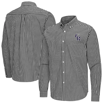 Men's Antigua Colorado Rockies Ellis Woven Tri-Blend Button-Down Shirt