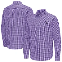 Men's Antigua Colorado Rockies Ellis Woven Tri-Blend Button-Down Shirt