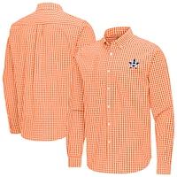 Men's Antigua Houston Astros Ellis Woven Tri-Blend Button-Down Shirt