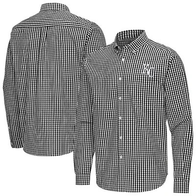 Men's Antigua Kansas City Royals Ellis Woven Tri-Blend Button-Down Shirt