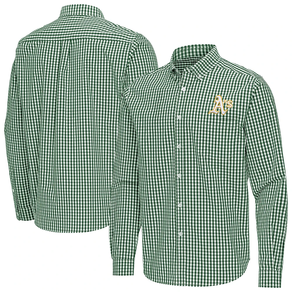 Men's Antigua Athletics Ellis Woven Tri-Blend Button-Down Shirt