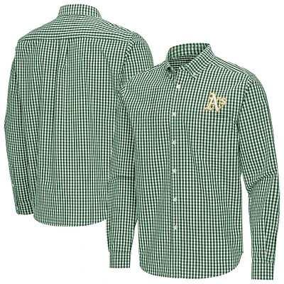 Men's Antigua Athletics Ellis Woven Tri-Blend Button-Down Shirt