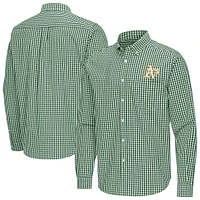 Men's Antigua Athletics Ellis Woven Tri-Blend Button-Down Shirt