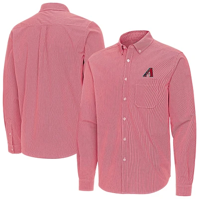 Men's Antigua Arizona Diamondbacks Porter Woven Long Sleeve Button-Down Shirt