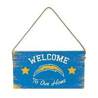 Los Angeles Chargers 6" x 11" Welcome Home Wood Wall Sign with Rope Hanger