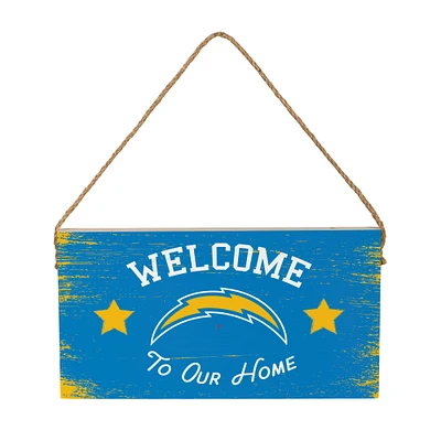 Los Angeles Chargers 6" x 11" Welcome Home Wood Wall Sign with Rope Hanger