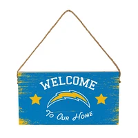 Los Angeles Chargers 6" x 11" Welcome Home Wood Wall Sign with Rope Hanger