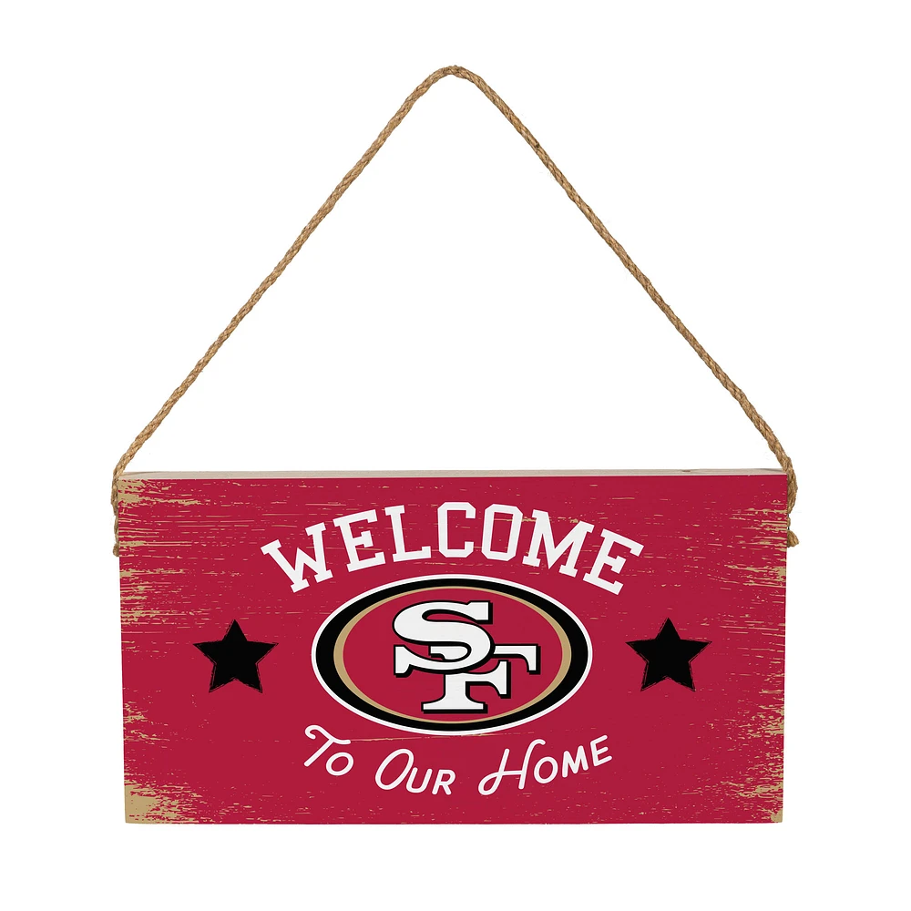 San Francisco 49ers 6" x 11" Welcome Home Wood Wall Sign with Rope Hanger