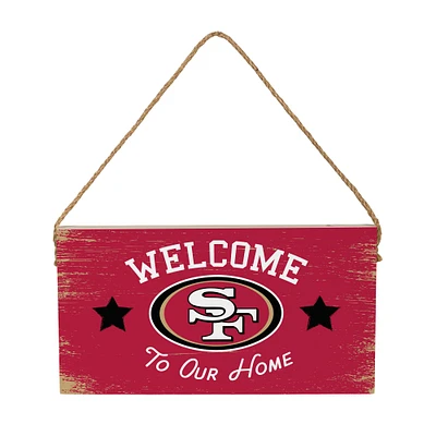 San Francisco 49ers 6" x 11" Welcome Home Wood Wall Sign with Rope Hanger