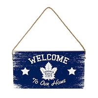 Toronto Maple Leafs 6" x 11" Welcome Home Wood Wall Sign with Rope Hanger