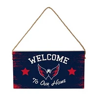 Washington Capitals 6" x 11" Welcome Home Wood Wall Sign with Rope Hanger