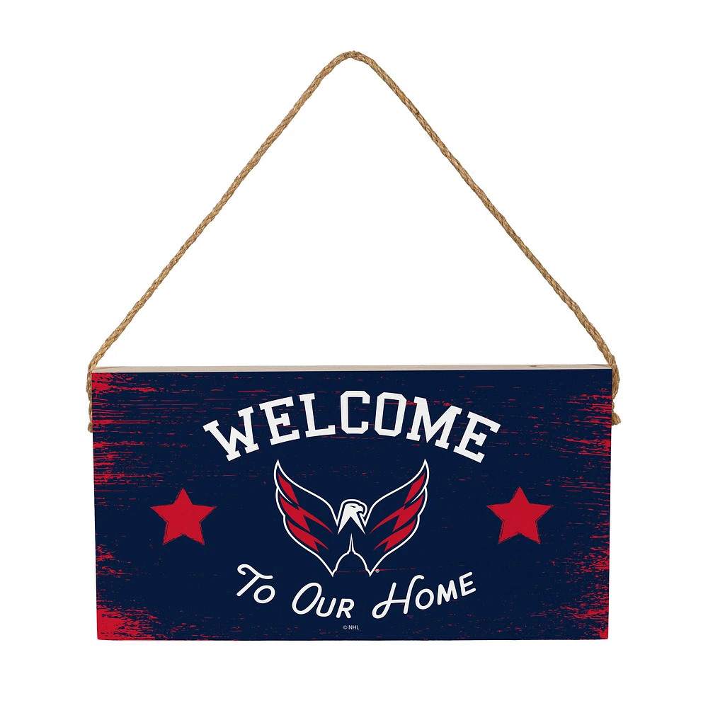 Washington Capitals 6" x 11" Welcome Home Wood Wall Sign with Rope Hanger