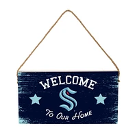 Seattle Kraken 6" x 11" Welcome Home Wood Wall Sign with Rope Hanger